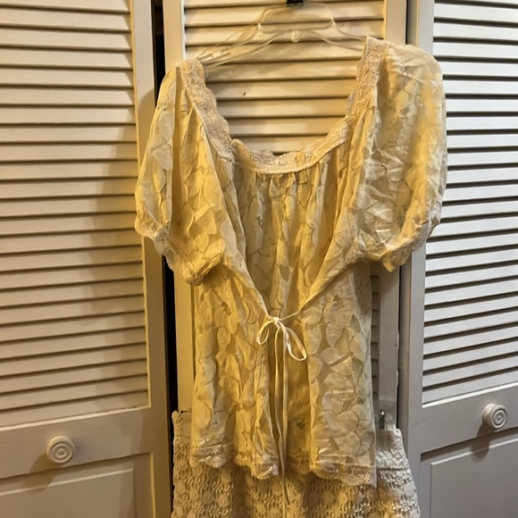 SET - NWT Ultra Pink Lace Fabric Square Neck Blouse & Loft Crochet Fabric Shorts - Picture 12 of 17